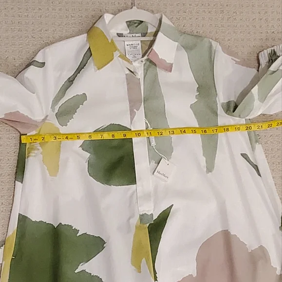 MaxMara AUTHENTIC Canter Botanical Flare Cotton Poplin Shirt Dress, US 4, NWT - Picture 16 of 16